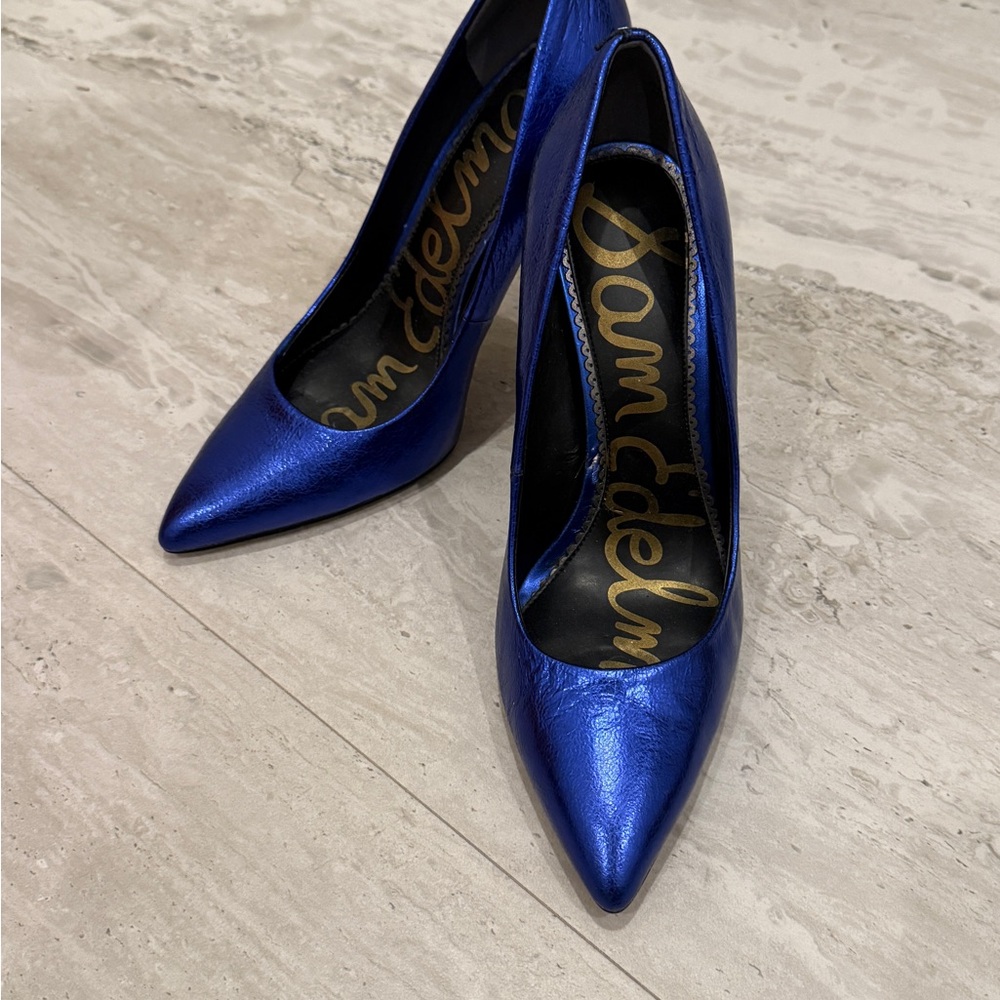 Sam Edelman Blue Metallic Heels